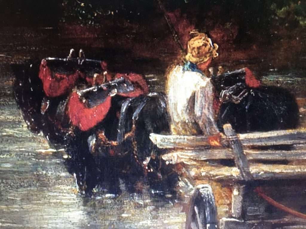 爆買いSALEJohn Atkinson 「馬のいる風景」 水彩20号 19-20世紀初頭水彩画家 自然、風景画